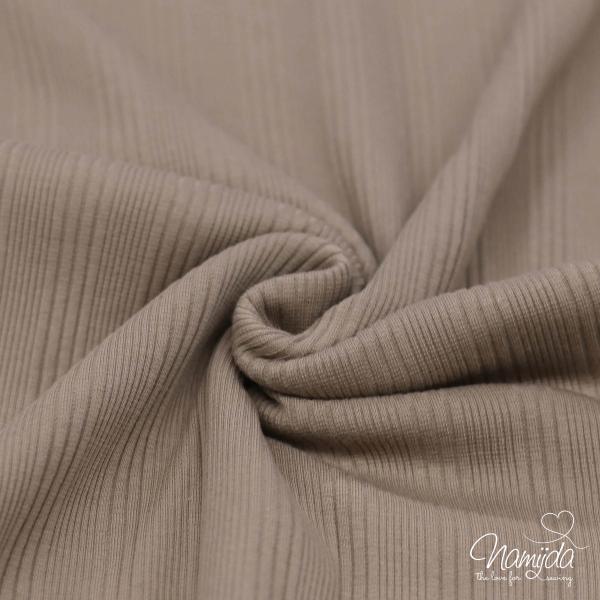 0,5 MTR. ♥ RIPPSTRICK DIFFERENT STRIPES JERSEY TAUPE ♥