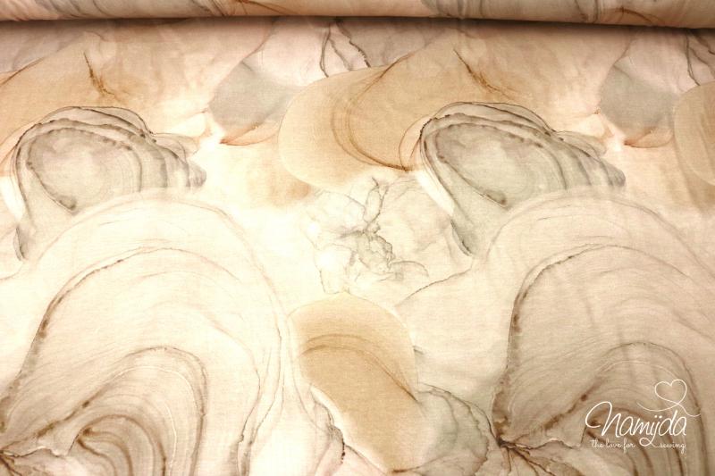 0,5 MTR. ♥ SOFT AQUARELL PAINTING JERSEY - TAUPE ♥