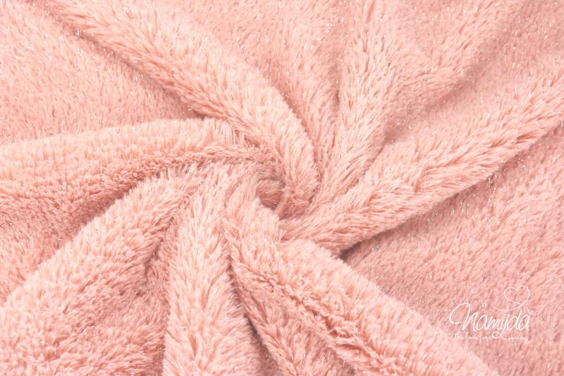 0,5 MTR. ♥ KUSCHELWEICHER LUREX TEDDY ROSE ♥ 