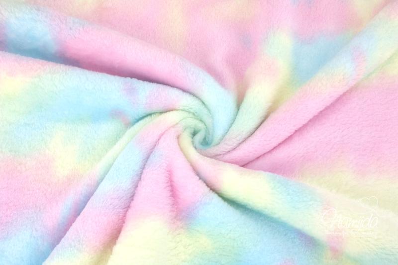 0,5 MTR. ♥ FLEECE RAINBOW MULTICOLOR HELL  ♥