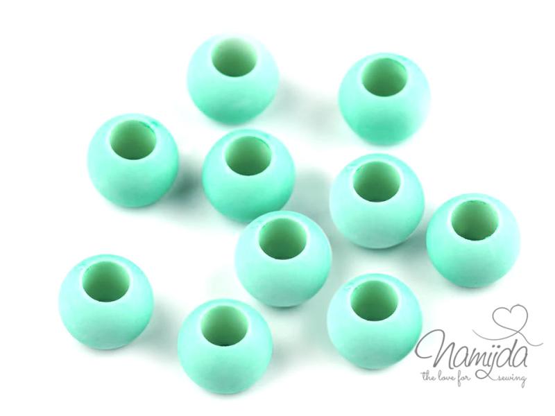 10 Stück ♥ KUNSTSTOFF PERLEN - MINT - 10x11mm ♥