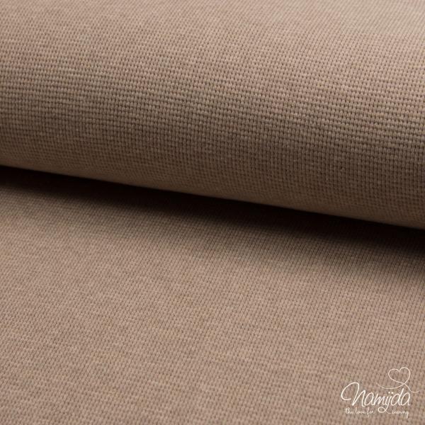 0,5 MTR. WAFFEL JERSEY 100% BAUMWOLLE - BEIGE MELANGE