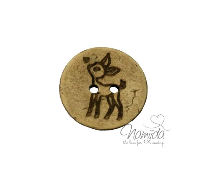 1 Stück ♥ EIGENPRODUKTION KOKOSKNOPF Lovely Deer  - HOLZKNOPF - 20mm ♥