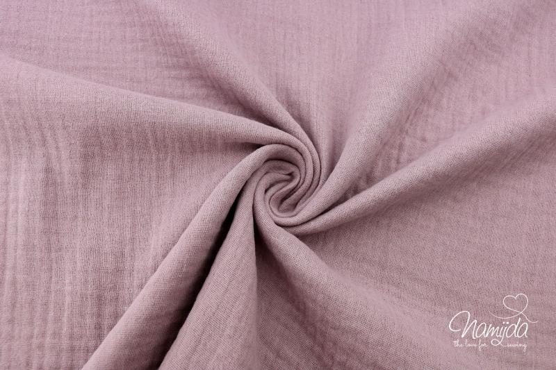 0,5 MTR. ♥ DouBLE GAUZE - Musselin MAUVE - Baumwollstoff ♥