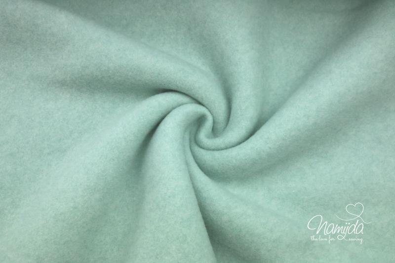 0,5 MTR. ♥ BIO Doubelface Baumwollfleece MINT MELANGE - 100% Baumwolle ♥