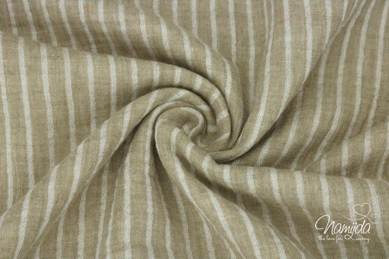 0,5 MTR. ♥ MUSSELIN STRIPES  TAUPE ♥