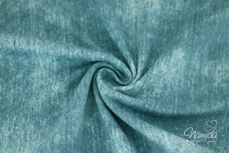 0,5 MTR. ♥ DENIM JEANS JERSEY - PETROL ♥