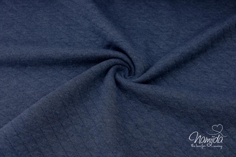 0,5 MTR. ♥ BAUMWOLL STEPPSTOFF NAVY MELANGE ♥