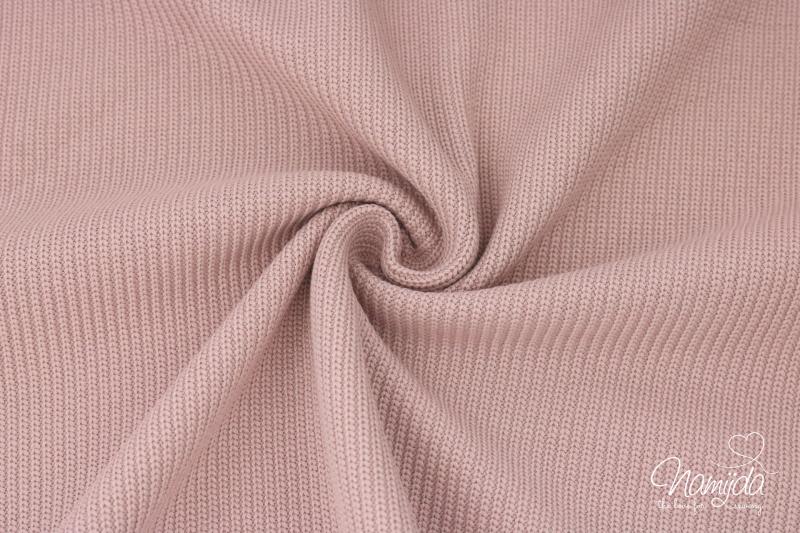 0,5 MTR. BAUMWOLL STRICKSTOFF CUTE - DuSTY ROSE