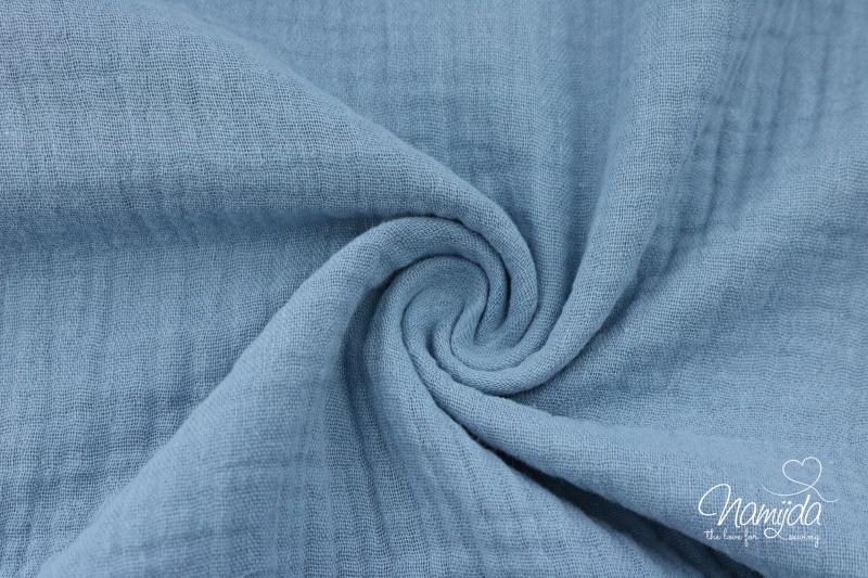 0,5 MTR. ♥ DouBLE GAUZE - Musselin JEANS LIGHT - Baumwollstoff ♥