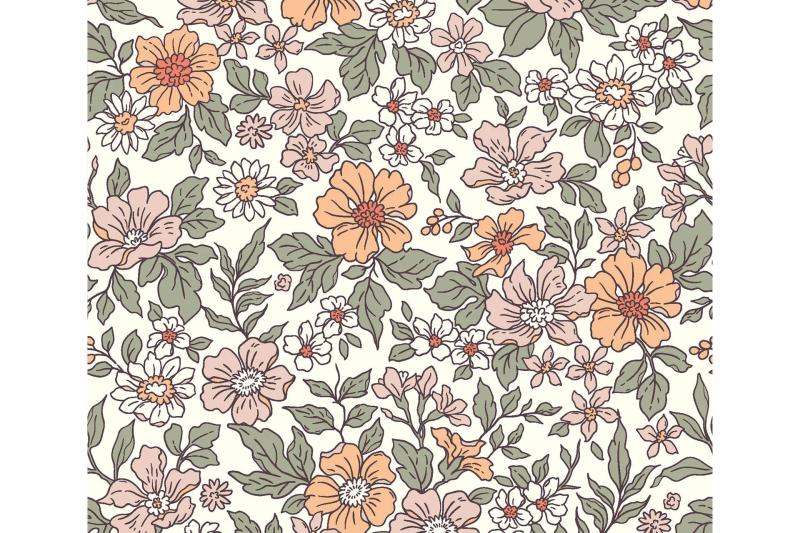 0,5 MTR. ♥ RIPPSTRICK JERSEY RETRO FLOWERS ♥