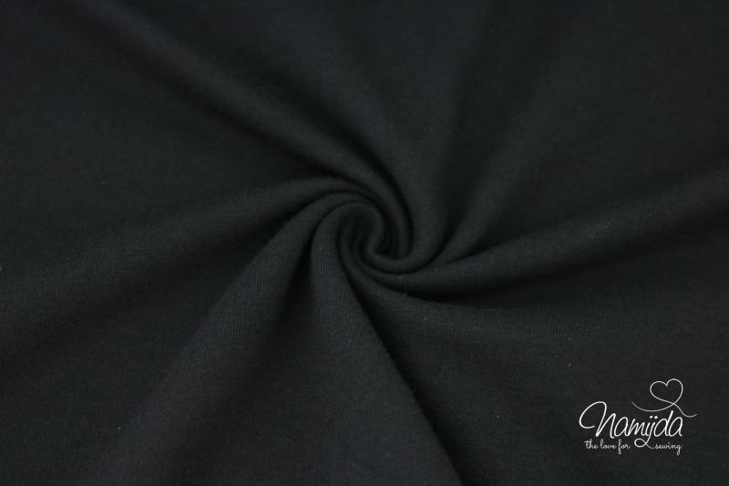 0,5 MTR. ♥ KUSCHLIG WEICHER BIO SoFT SWEAT SCHWARZ ♥