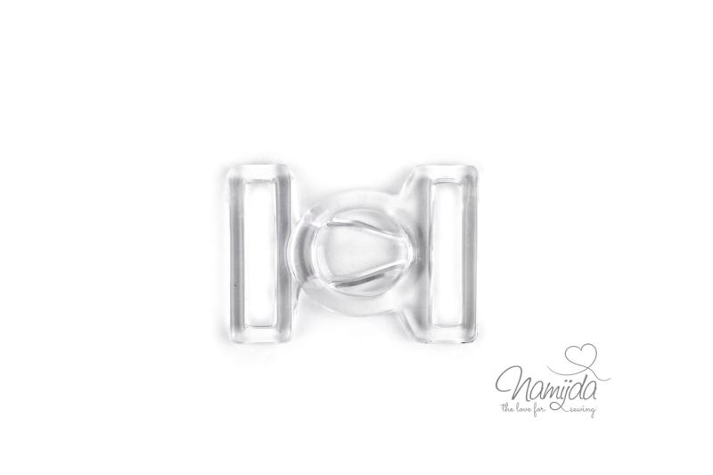 1 Stück  ♥ BIKINIVERSCHLUSS TRANSPARENT 16MM  ♥