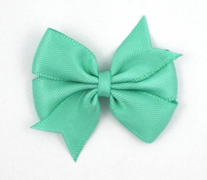 1 Stück - SATIN TWIN SCHLeife - TROPICAL MINT - 4cm