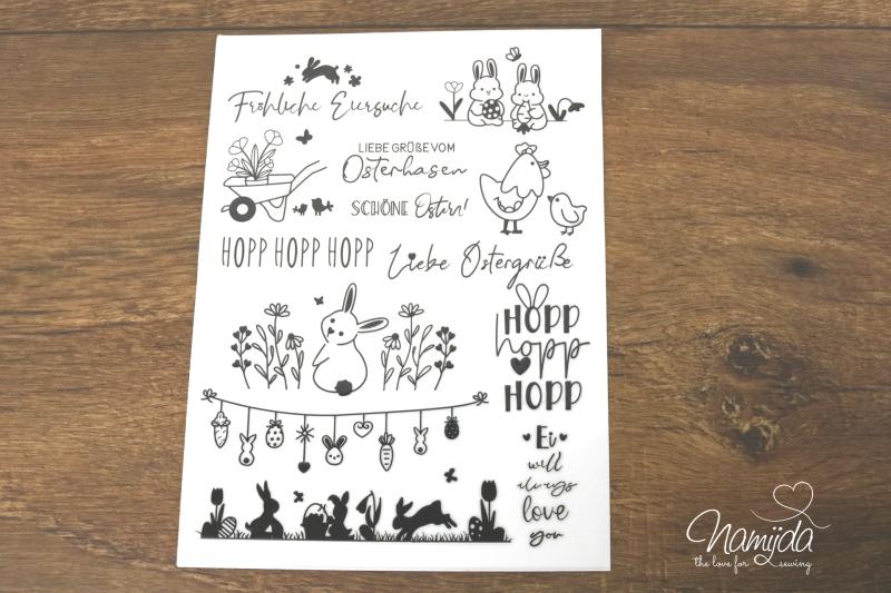 1 BOGEN - RUB-ON STICKER  ♥ FRÖHLICHE EIERSUCHE - A5 ♥