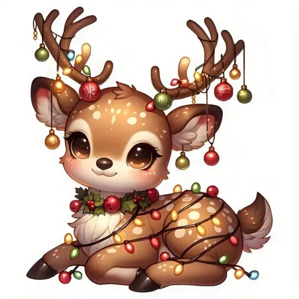 1 Stück - BÜGELBILD XMAS DEER - 22cm x 22cm