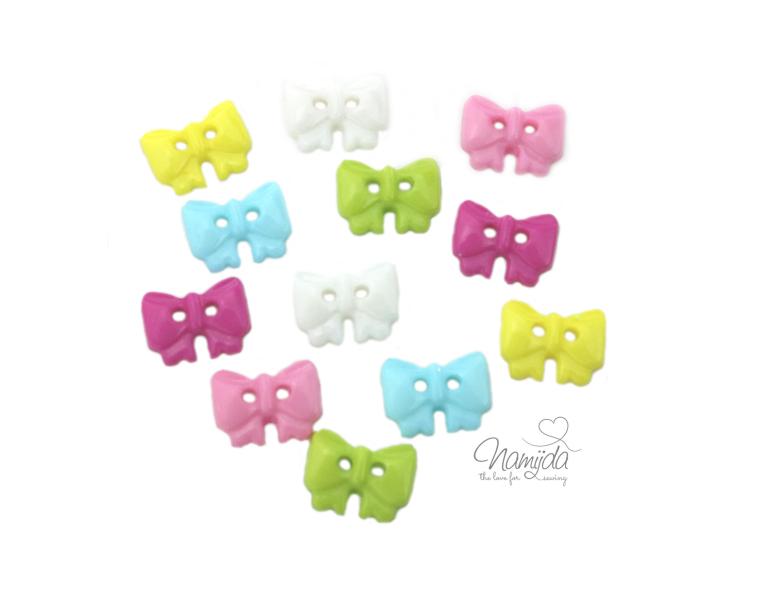 10 Stück ♥ Schleifchen KnöpfCHen SET - 13mm ♥