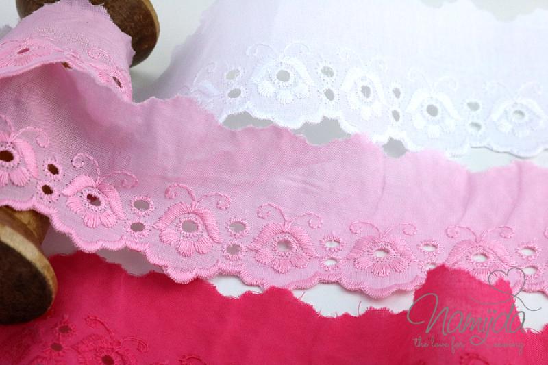 ♥1 Mtr. WäSCHESPITZE BLOOME - RoSE  - 5cm ♥