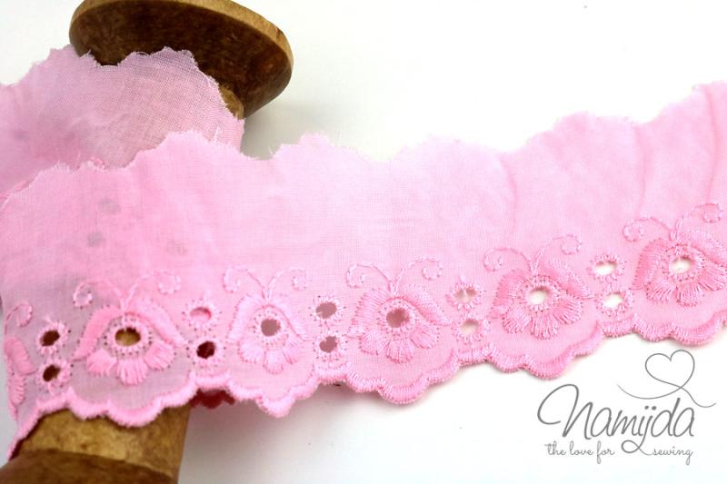 ♥1 Mtr. WäSCHESPITZE BLOOME - RoSE  - 5cm ♥