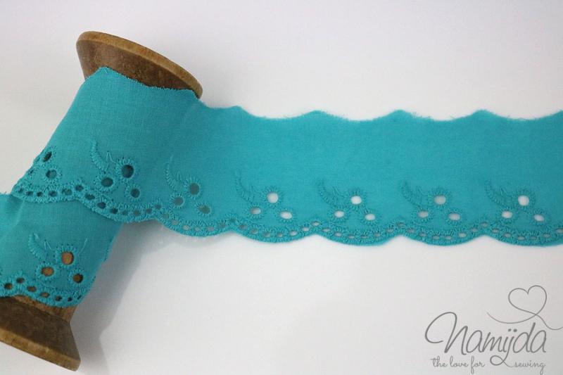 ♥1 Mtr. Wäschespitze LiLia - Aqua - 4,2cm ♥