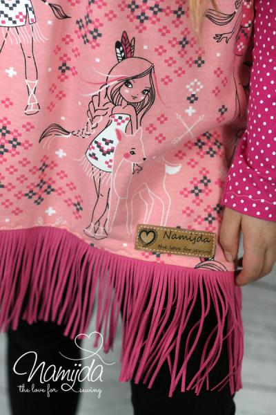 1Mtr. ♥XL Kunstleder Fransenband PINK - 12cm ♥