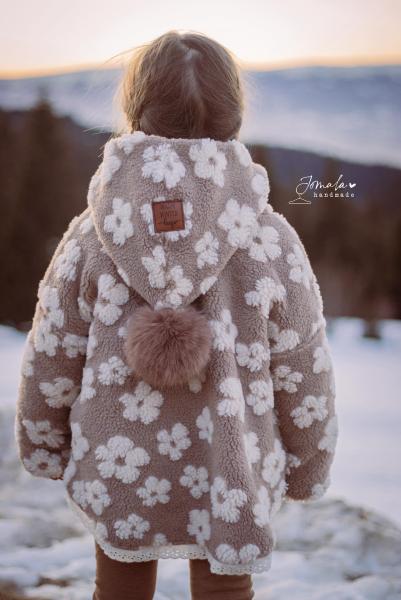 0,5 MTR. ♥ SUPER SOFTER FLOWER TEDDY / ZoTTEL TAUPE ♥