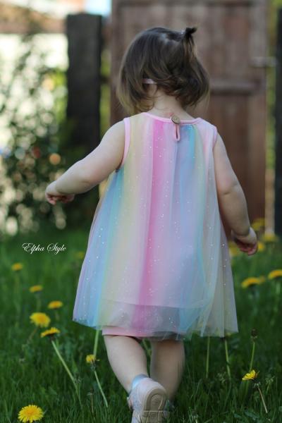 0,5 MTR. ♥ WEICHER SOFT *GLITZER* FARBVERLAUF RAINBOW MuLTICoLour TüLL ♥