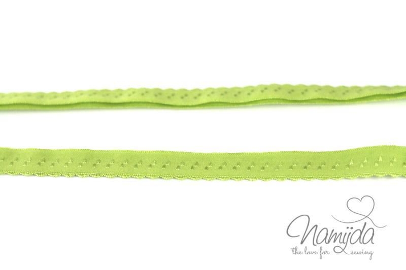 1 MTR. ♥ Elastisches Einfassband -  Schrägband - Lime  ♥