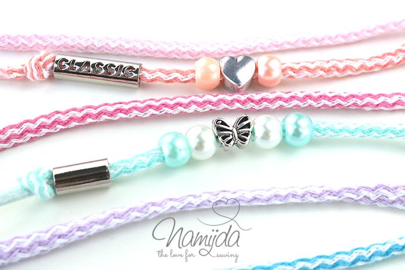 1 MTR. ♥ PASTELL Zickzack Kordel Flieder/Weiss - 5mm ♥