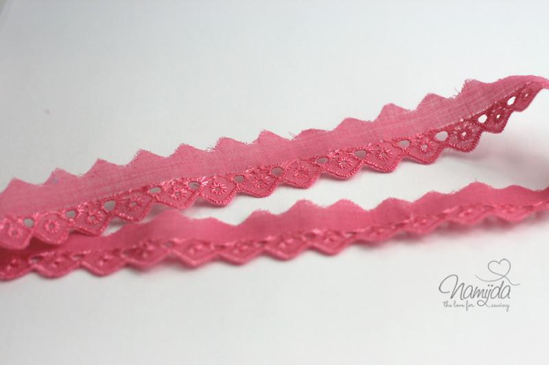 ♥1 Mtr. Wäschespitze -  ZACKENKANTE - 2,5cm - PUDER ROSA♥