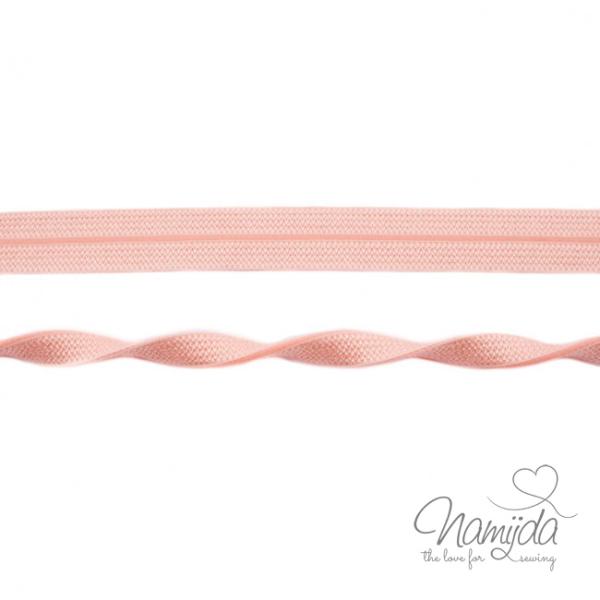 1 MTR. ♥ Elastisches Einfassband JACQUARD - Apricot - 20mm - Glänzend ♥