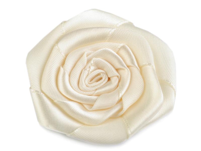 1 Stck. ♥ SATIN RoSE - WeiSS - 5,5cm ♥