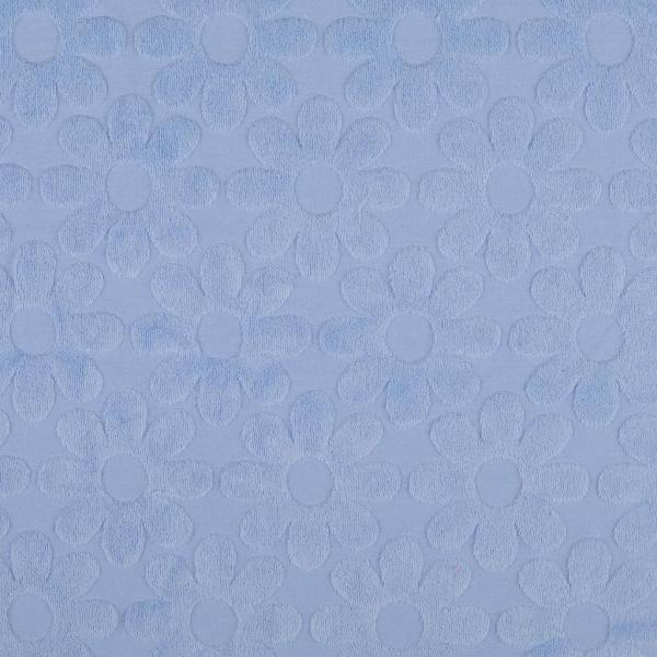 0,5 MTR. ♥  FROTTEE  JACQUARD DAISIES HELLBLAU ♥