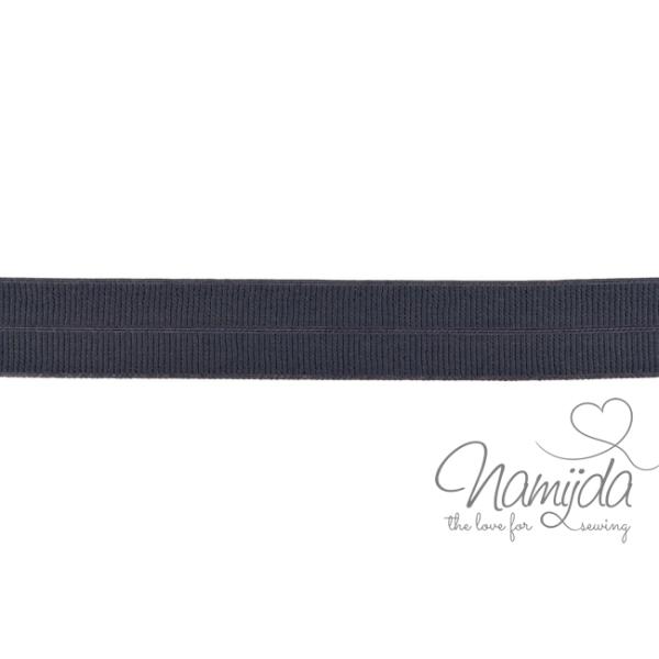 1 MTR. ♥ Elastisches Einfassband MATT - DuNKELGRAU - 20mm ♥