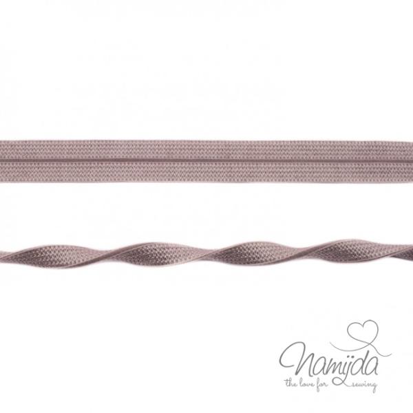 1 MTR. ♥ Elastisches Einfassband JACQUARD - Grau - 20mm - Glänzend ♥