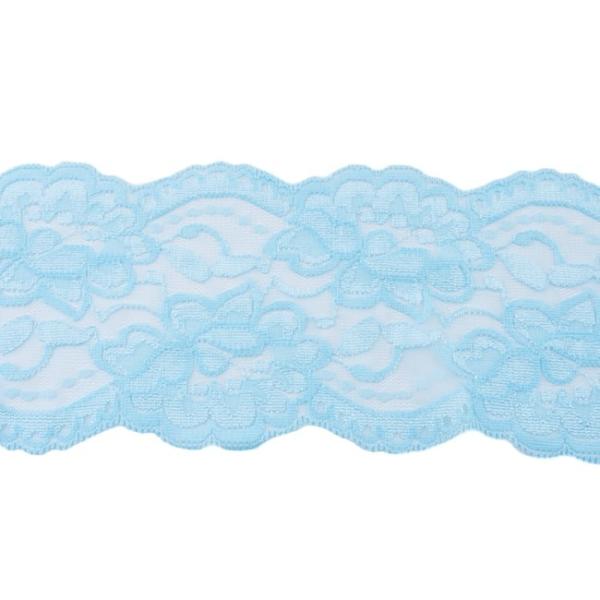 1 MTR. ♥XL Elastische Spitzeborte - HeLLBLau - 9,5cm ♥