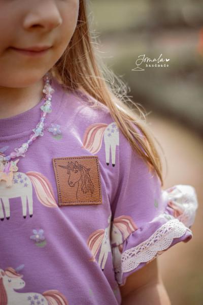 0,5 MTR. ♥ UNICORN GLITTER EINHORN JERSEY - FLIEDER ♥