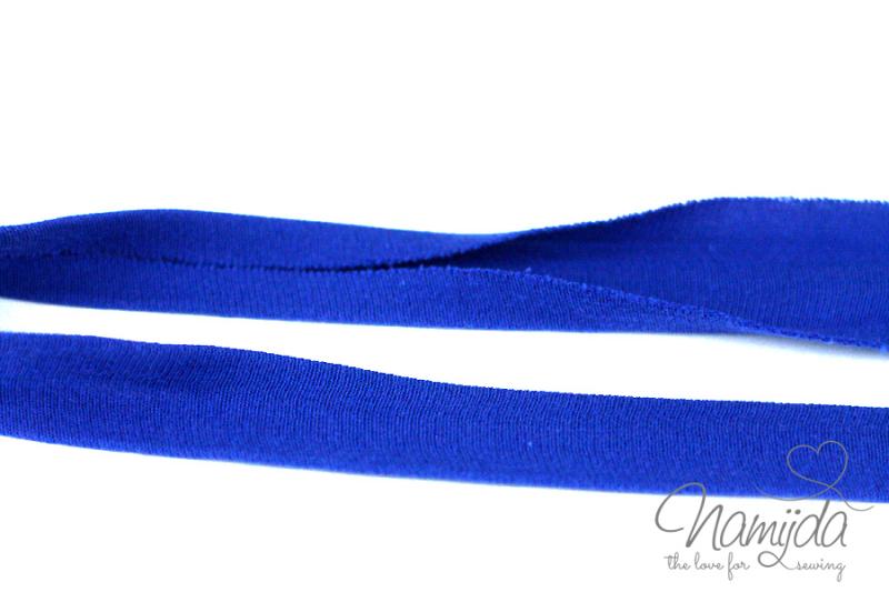 1 MTR. ♥ Elastisches Jersey Schrägband - Kobalt Blau ♥