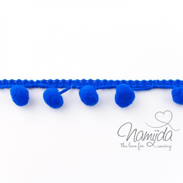 1 MTR. ♥ PomPom Bommelborte ROYAL BLAU ♥