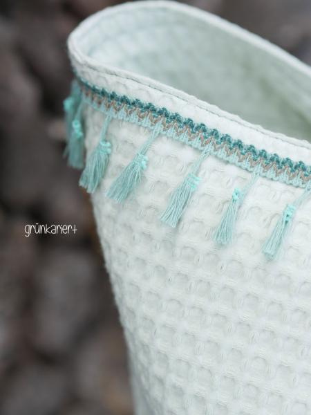 1 MTR. ♥ QUASTE ZACKENBORTE - UNI - Dusty MINT ♥