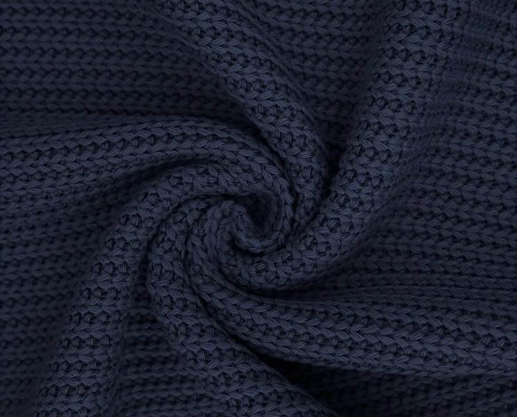 0,5 MTR.  BAUMWOLL GROBSTRICK NAVY - STRICKSTOFF