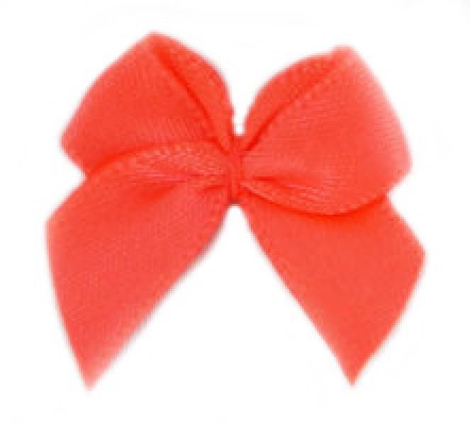 5 ♥ SATIN Schleifchen NEON - ORANGE ♥