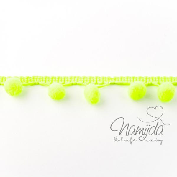 1 MTR. ♥ PomPom Bommelborte NeoN GELB ♥