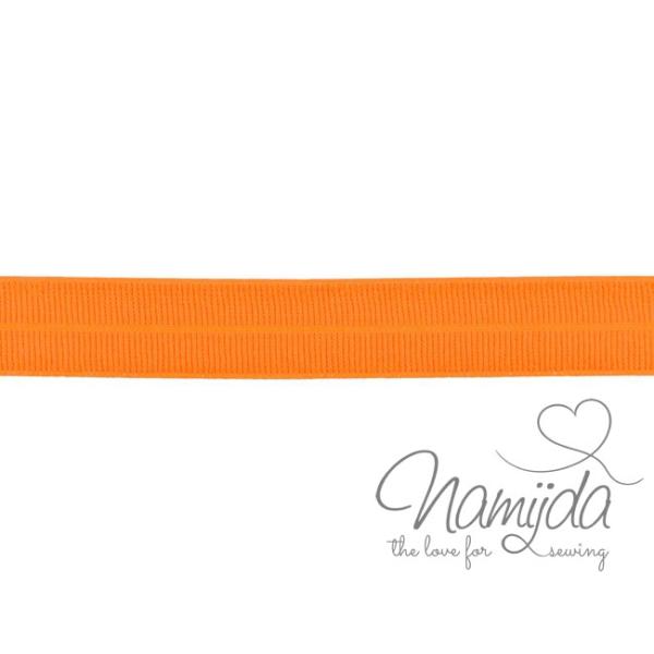 1 MTR. ♥ Elastisches Einfassband MATT - ORANGE - 20mm ♥