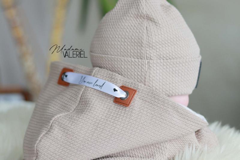 0,5 MTR. ♥ MINI WAFFEL ZOPFMUSTER STRICKJERSEY - WARM BEIGE  ♥