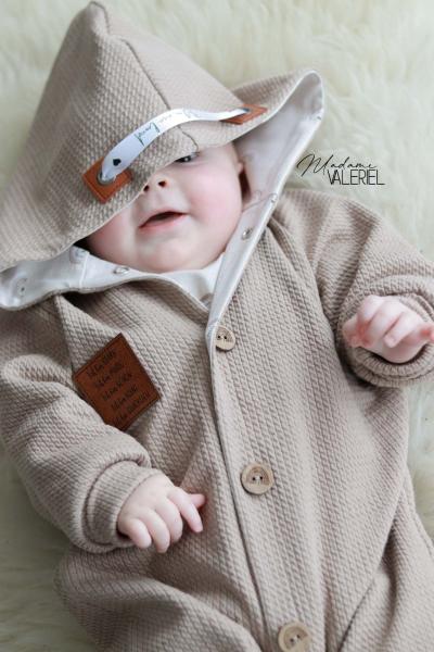 0,5 MTR. ♥ MINI WAFFEL ZOPFMUSTER STRICKJERSEY - WARM BEIGE  ♥