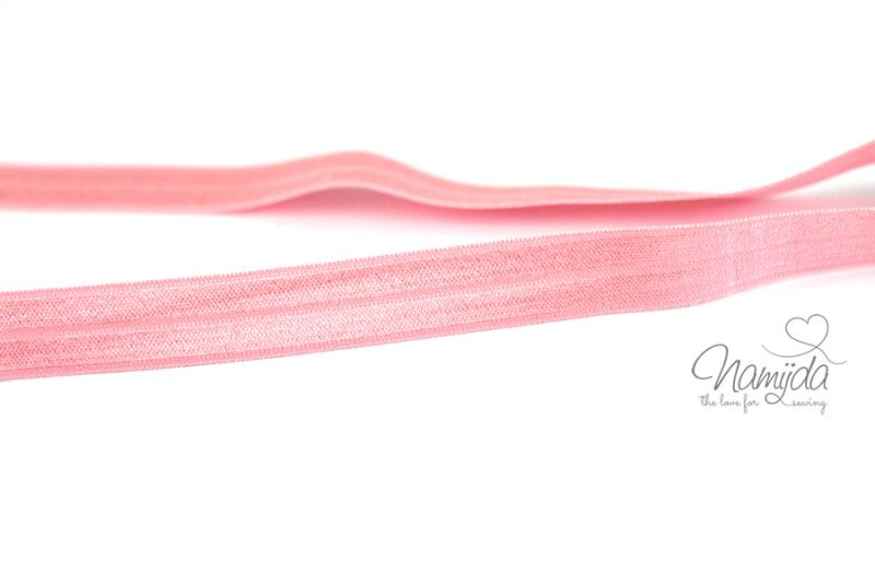 1 MTR. ♥ Elastisches Einfassband - Rosa - Falzgummi - Glänzend ♥