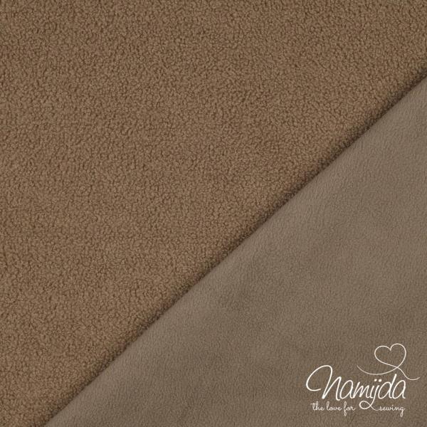 0,5 MTR. ♥ TEDDY/FLEECE DOUBLEFACE TAUPE ♥