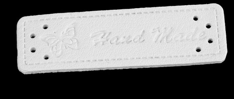 1 Stück - HANDMADE LABEL SCHMETTERLING - WeiSS - 15x50 mm