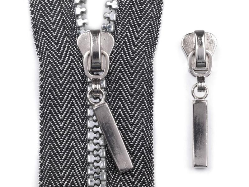 1 MTR. REIßVERSCHLuSS - SILBER - 5mm  (Passender Zipper Artikel 699H)